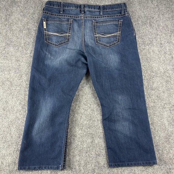 Cinch Grant Jeans Mens 40x32 Blue Denim Relaxed Fit Stretch Western Bootcut - Picture 5 of 9